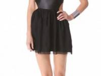 Sheri Bodell Leather Bodice Mini Dress