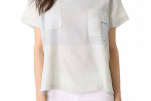 Shona Joy Chambray Patchwork Tee