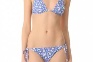 Shoshanna Charlotte Ronson for Shoshanna Vintage Floral Eyelet Triangle Bikini Top