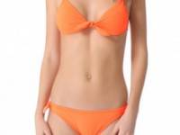 Shoshanna Neon Orange Halter Bikini Top