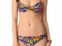 Shoshanna Watercolor Floral Bra Cup Halter Bikini Top