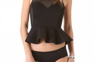 SKYE & staghorn Pappillon Peplum Bikini Top