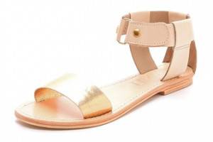 Sol Sana Erika Flat Sandals with Metallic Band