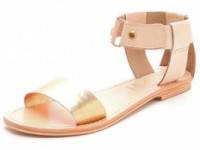 Sol Sana Erika Flat Sandals with Metallic Band