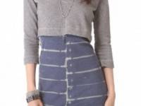 SOLOW Cropped Pullover with Deep V