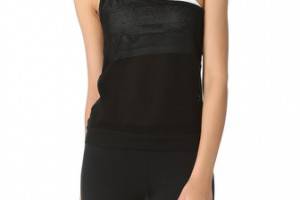 SOLOW One Shoulder Mesh Tank