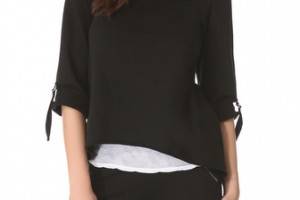 SOLOW Zip Shoulder Pullover