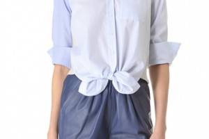 Sonia by Sonia Rykiel Cotton Combo Tie Shirt