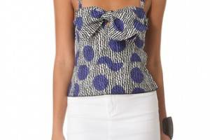 Sonia by Sonia Rykiel Printed Poplin Bustier Top