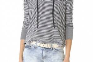 Splendid Madeleine Stripe Hooded Sweater