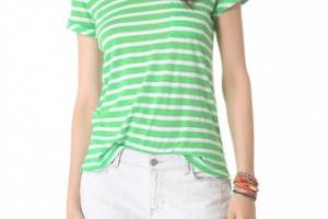 Splendid Scoop Back Stripe Tee