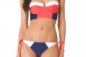 Splendid Sunblock Bustier Bikini Top