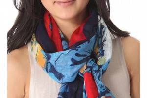 Spun Scarves by Subtle Luxury Border Flower Scarf