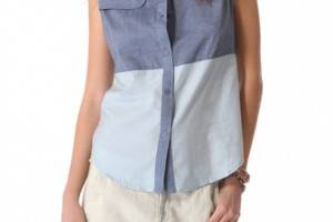 state & lake Sleeveless Chambray Shirt