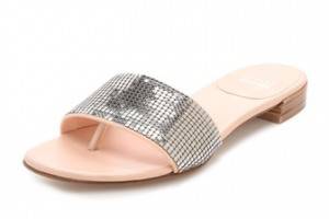 Stuart Weitzman Mailroom Chainmail Slide Sandals