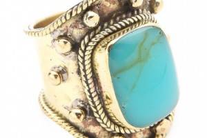 SunaharA Malibu Medium Stone Turquoise Wrap Ring