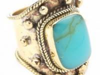 SunaharA Malibu Medium Stone Turquoise Wrap Ring