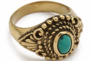 SunaharA Malibu Turquoise Eye Mid Knuckle Ring