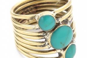 SunaharA Malibu Turquoise Stone Sonic Ring