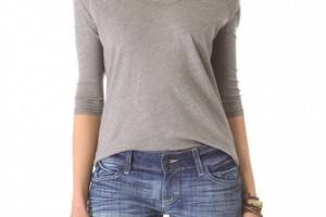 SUNDRY 3/4 Sleeve Raglan Top