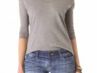 SUNDRY 3/4 Sleeve Raglan Top