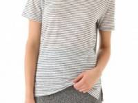 T by Alexander Wang Linen Stripe Tee With Contrast Back