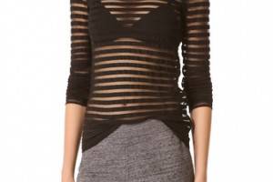 T by Alexander Wang Shadow Stripe Long Sleeve Tee