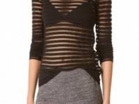 T by Alexander Wang Shadow Stripe Long Sleeve Tee