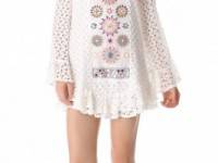 Tbags Los Angeles Crochet Mini Dress with Cutouts