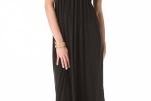 Tbags Los Angeles Maxi Dress with Embroidered Bib