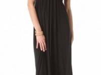 Tbags Los Angeles Maxi Dress with Embroidered Bib