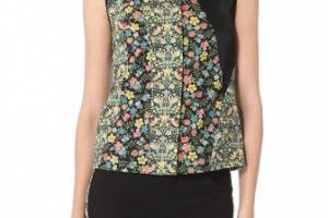 Tess Giberson Floral Pieced Top