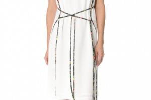 Tess Giberson Silk Dress with Piping