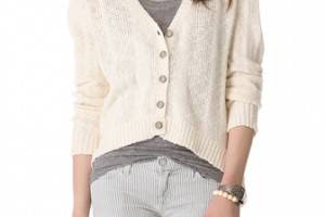 TEXTILE Elizabeth and James High Low Marled Cardigan