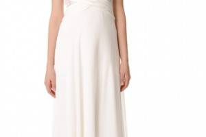 Theia Ruched Chiffon Gown