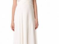 Theia Ruched Chiffon Gown