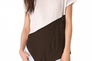 Three Dots Asymmetrical Contrast Top