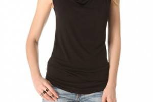 Three Dots Asymmetrical Draped Top