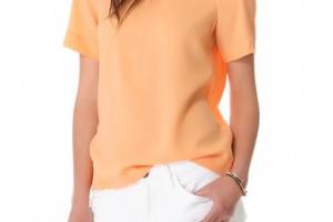 Tibi Alison Crepe Peekaboo Top