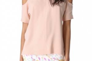 Tibi Cutout Shoulder Top