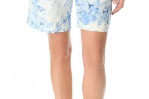 Tibi Daisies Pleated Shorts