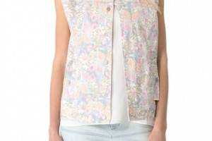 Tibi Potpourri Denim Vest