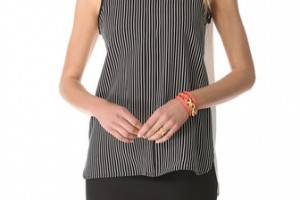 Tibi Stripe Sleeveless Blouse