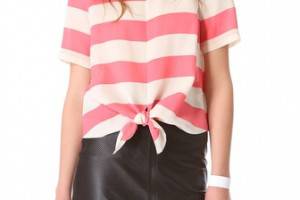 Tibi Stripe Tie Top