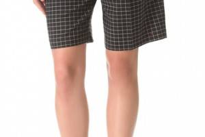 Tibi Tatersol Pleated Shorts