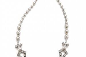 TOM BINNS Skyline Baguette Necklace with Round Drops