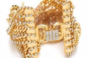 TOM BINNS Uber Urban Wide Chain & Crystal Bracelet