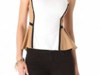 Torn by Ronny Kobo Zina Colorblock Peplum Shirt