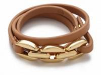 Tory Burch Chain &amp; Leather Triple Wrap Bracelet