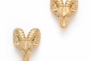 Tory Burch Ram Head Stud Earrings